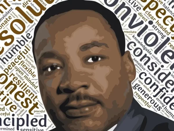 desenho do rosto do pastor e líder Martin Luther King