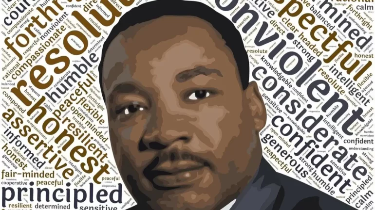 desenho do rosto do pastor e líder Martin Luther King