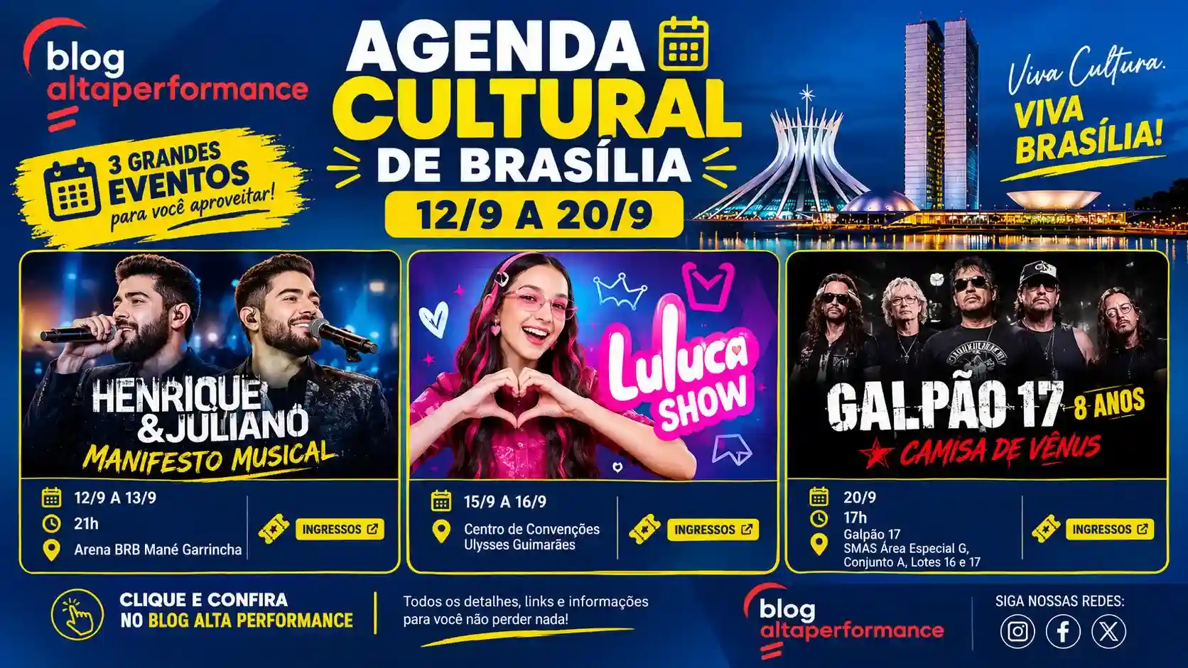arte 16:9 da AGENDA CULTURAL DE BRASÍLIA de 12/9 A 20/9.